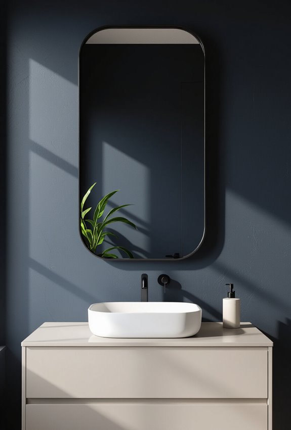 dark framed statement mirrors elevate