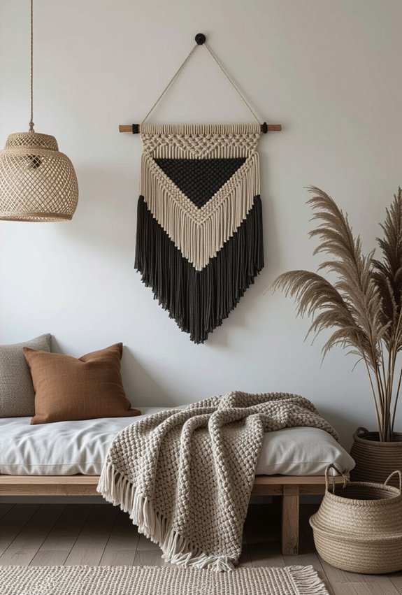 dark textured macram woven altars