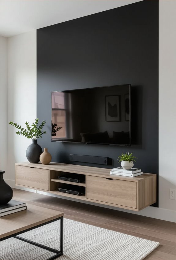 dark tv wall balance