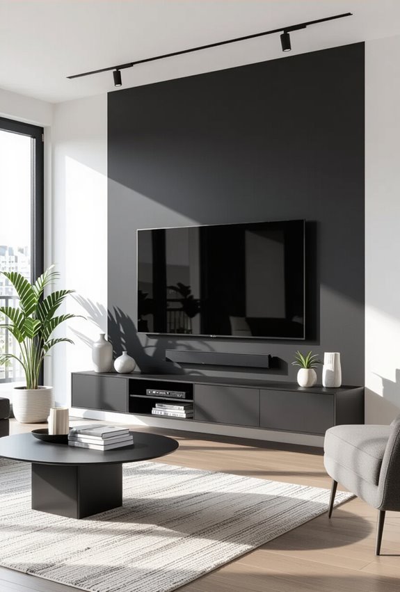 dark wall enhances tv visuals