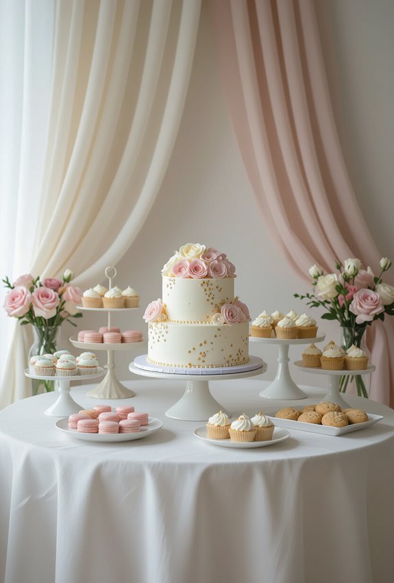 decorative backdrop highlights desserts