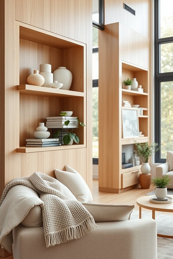 decorative built in shelf styling