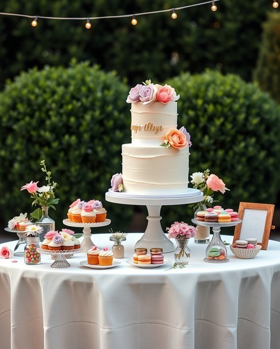decorative cake table setup