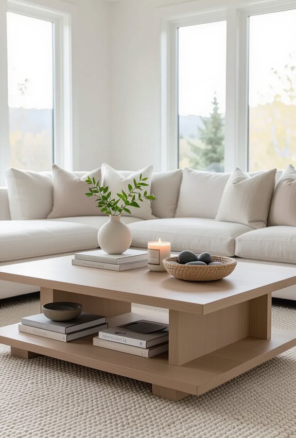 decorative coffee table centerpiece arrangement