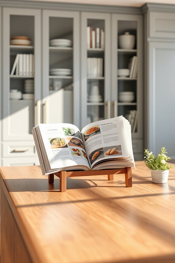 decorative cookbook stand organization