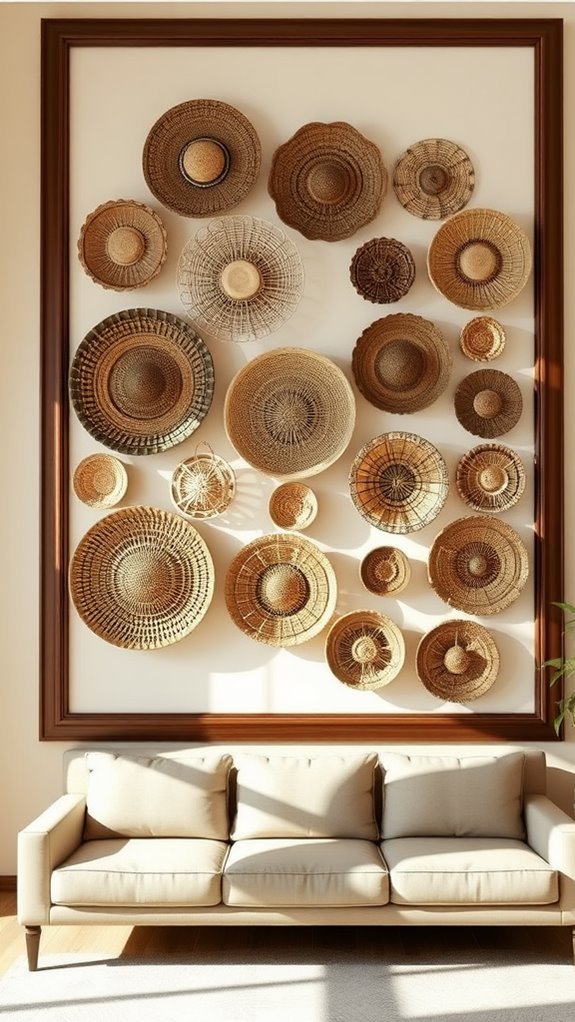 decorative framed basket artwork