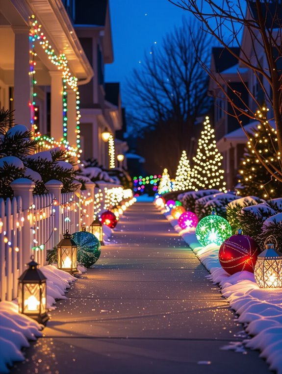 decorative holiday sidewalk lighting