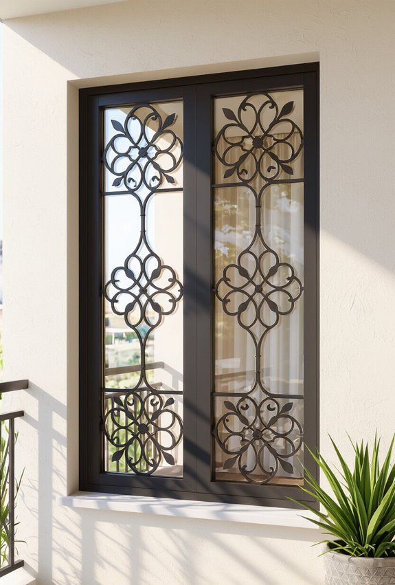 decorative patterned balcony window grills
