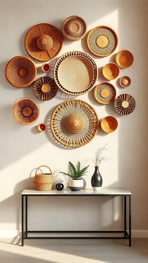 decorative wall basket arrangement