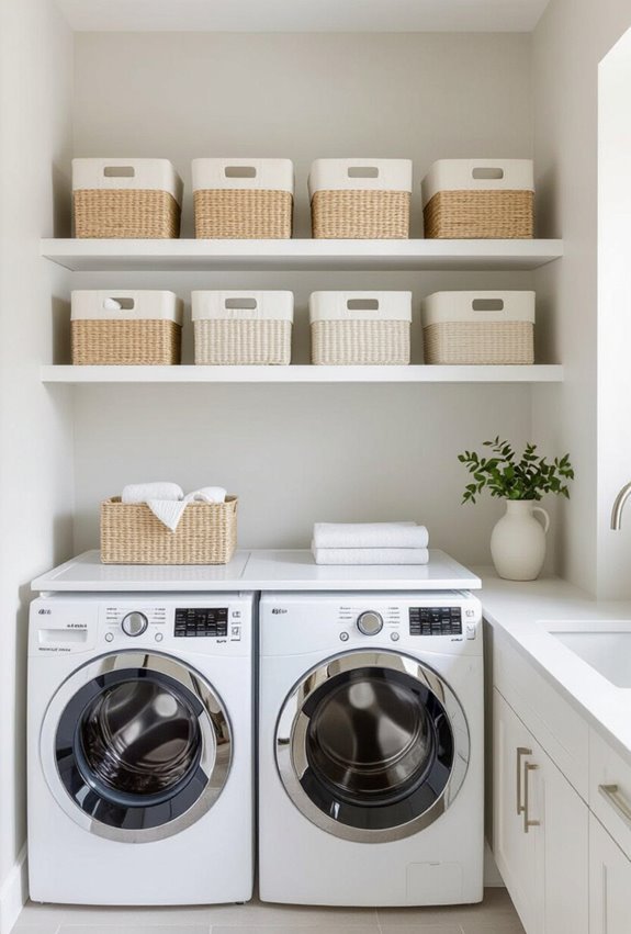 decorative woven and patterned bins