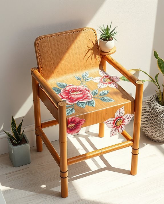 decoupage bamboo for enhancement