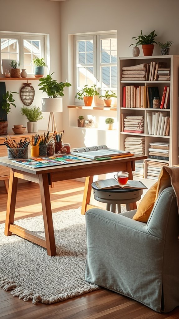 dedicated crafting space setup