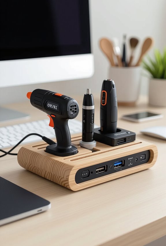 dedicated electronic tool charging station