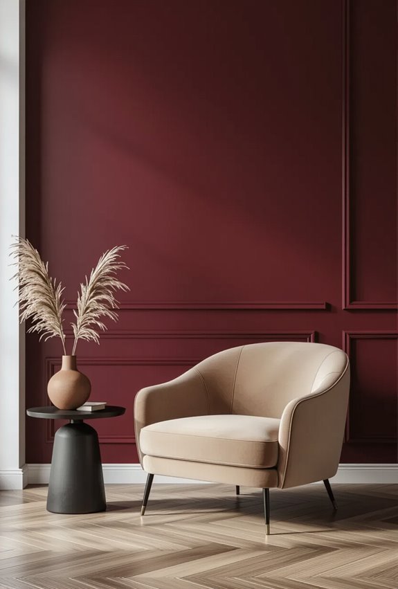 deep burgundy luxury lounge