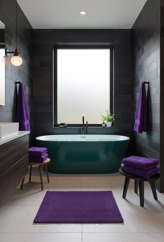 deep jewel toned bathroom elegance