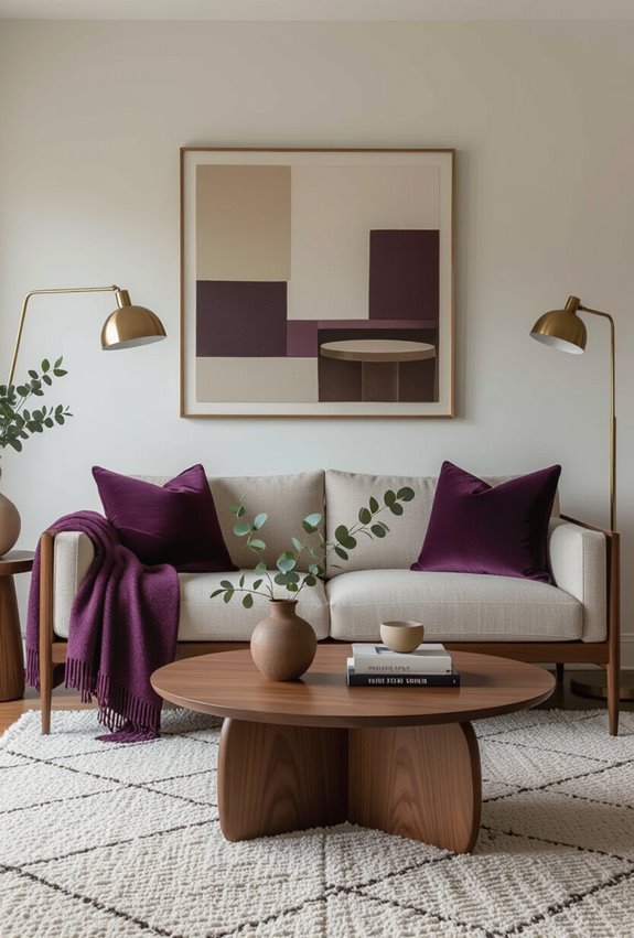 deep plum mid century contrast