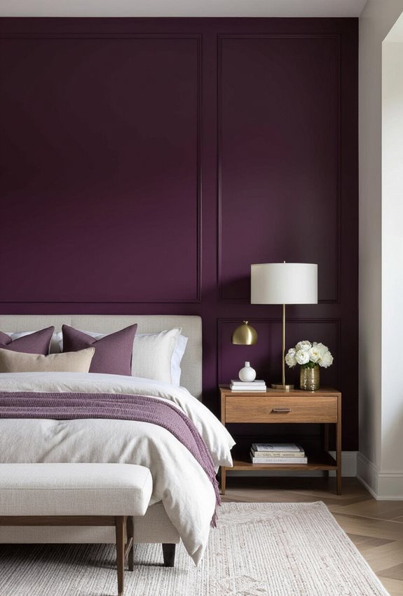 deep plum sumptuous bedroom decor