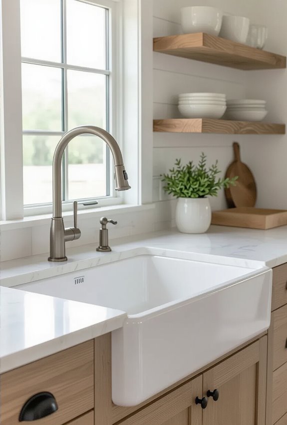 deep rustic apron sink