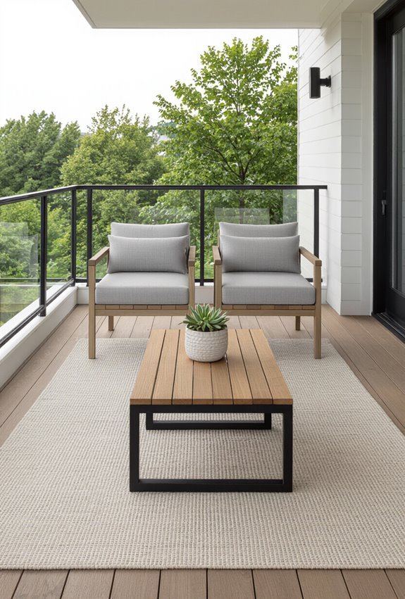 define balcony with rugs