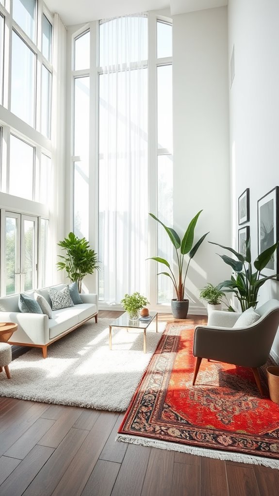 define spaces using rugs