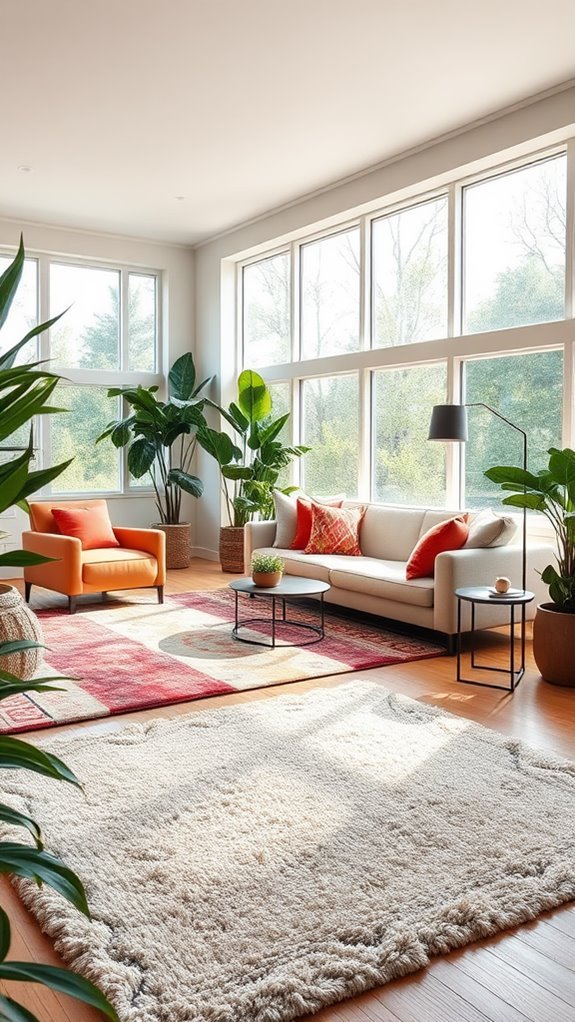 define spaces using rugs