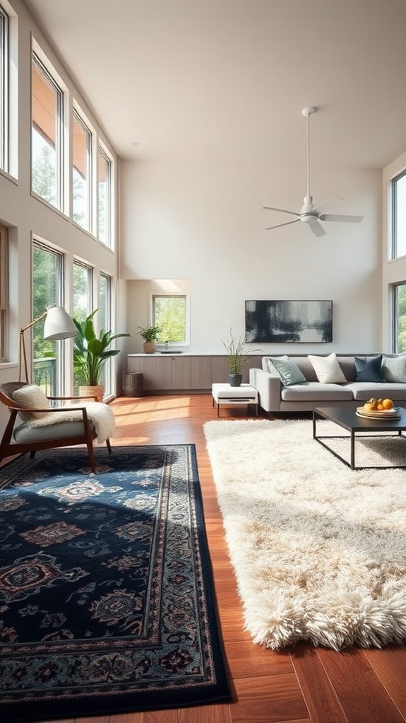 define spaces with rugs