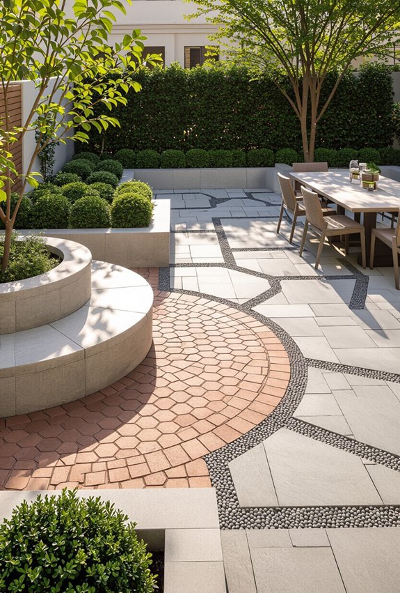 define zones with pavers