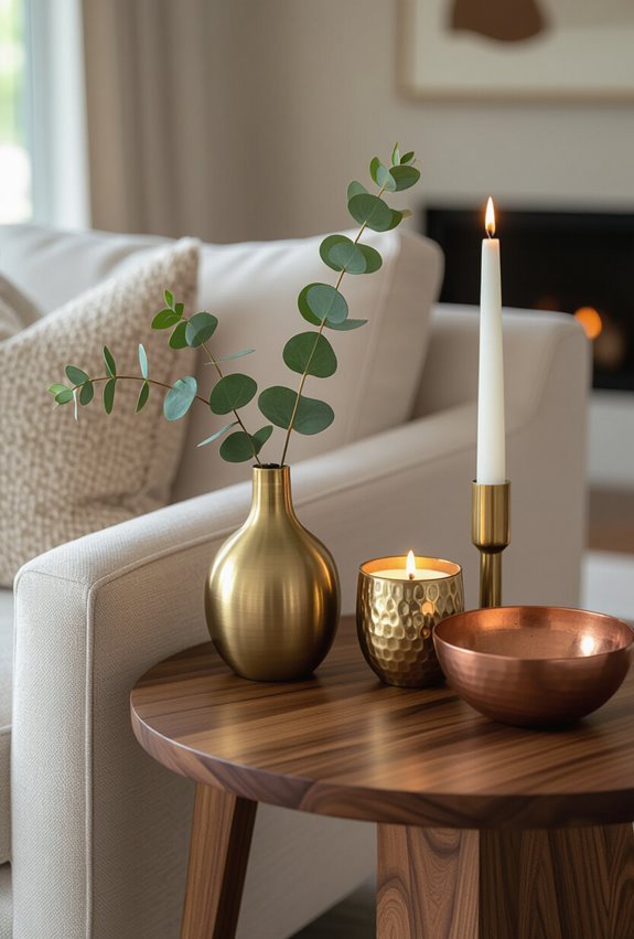 deliberate small metallic accents