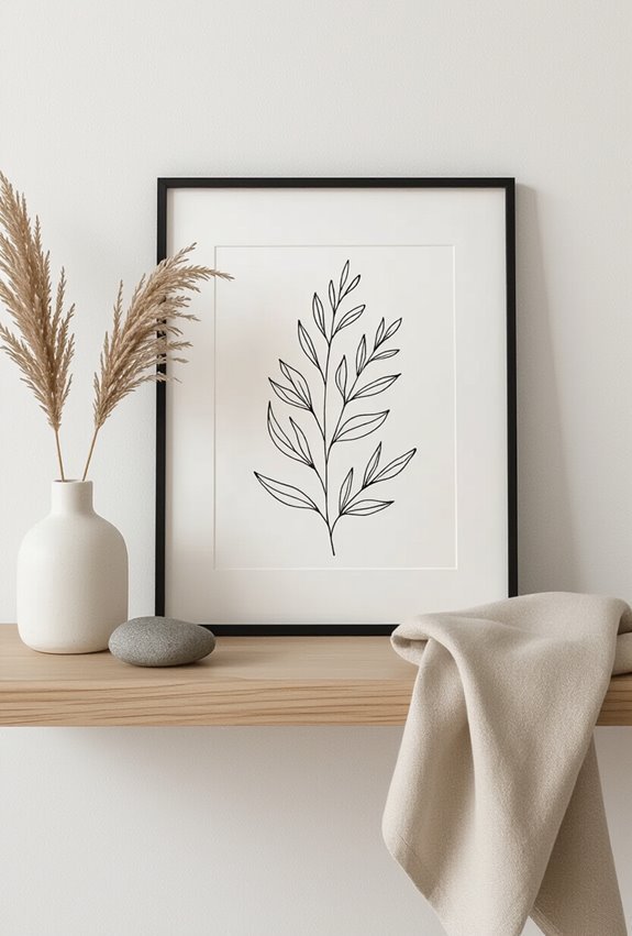 delicate botanical minimalist eucalyptus art