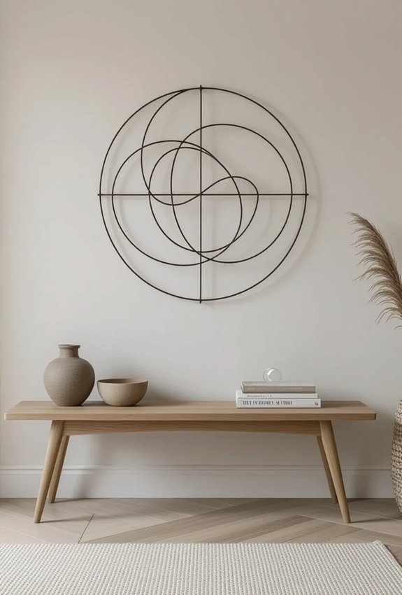 delicate geometric metal wallwork