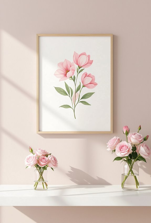 delicate pink botanical minimalism