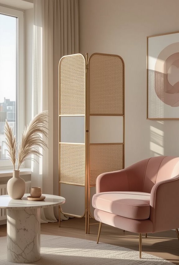 delicate textured feminine space divider