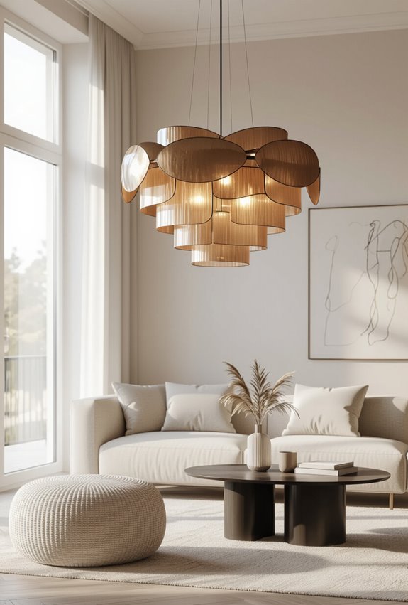 designer looking oversized sculptural lighting