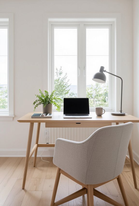 desk by window thoughtfully illuminated