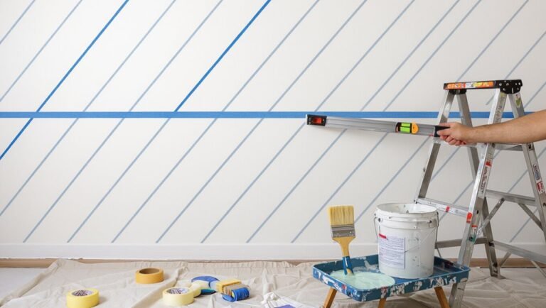 diagonal stripe wall tutorial