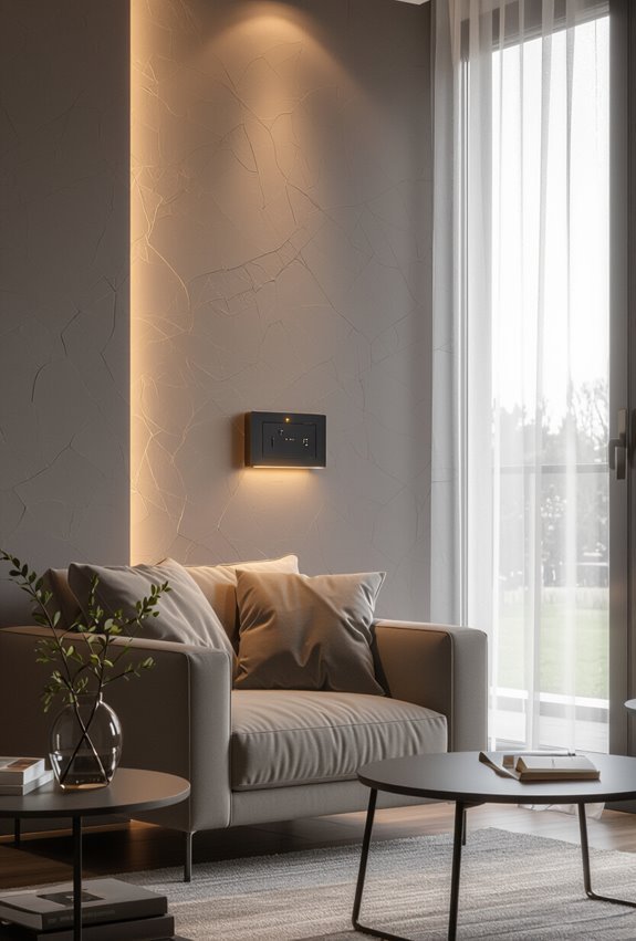 dimmer controlled accent wall ambiance