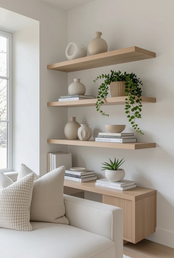 display curated decor and books