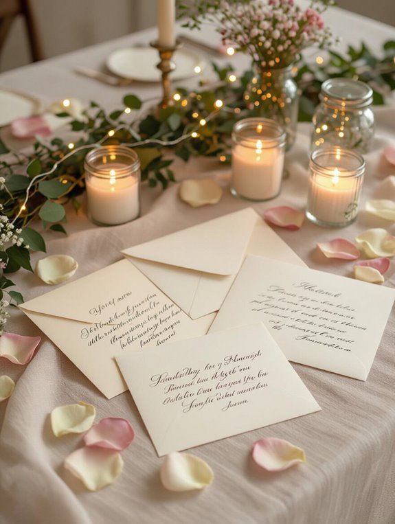 displaying heartfelt love letters