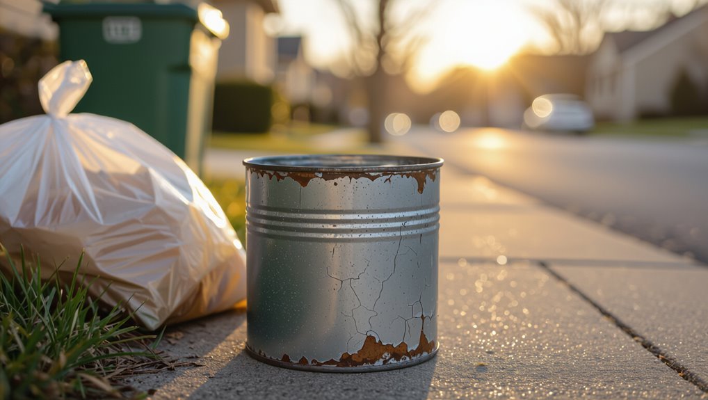 dispose dry latex cans