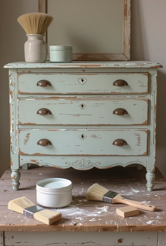 distressed chalk painted vintage makeover