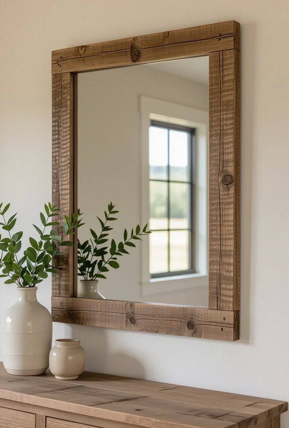 distressed farmhouse mirrors amplify light