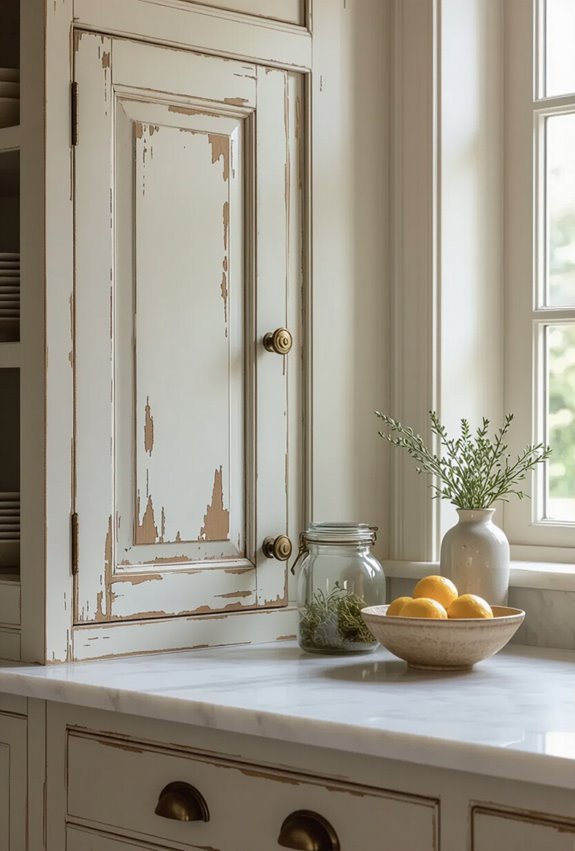 distressed painted vintage cabinet finishes