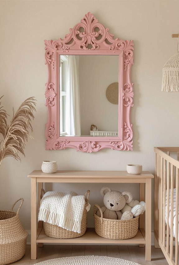 distressed pink boho mirrors
