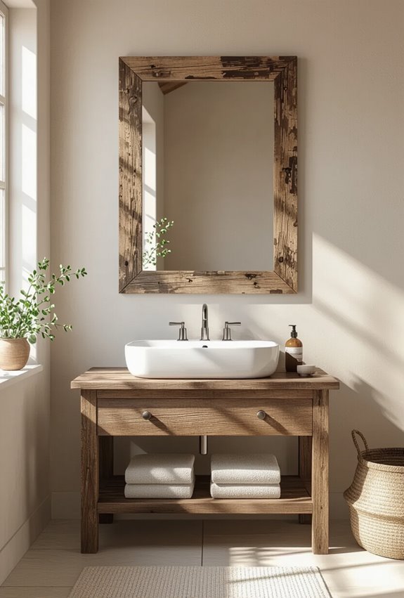 distressed reclaimed rustic bathroom mirrors