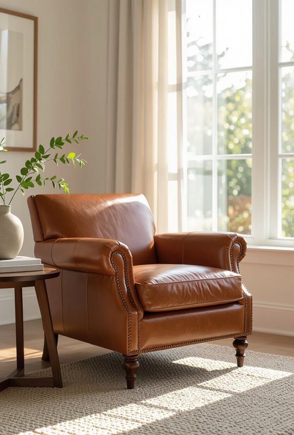 distressed tufted vintage armchairs