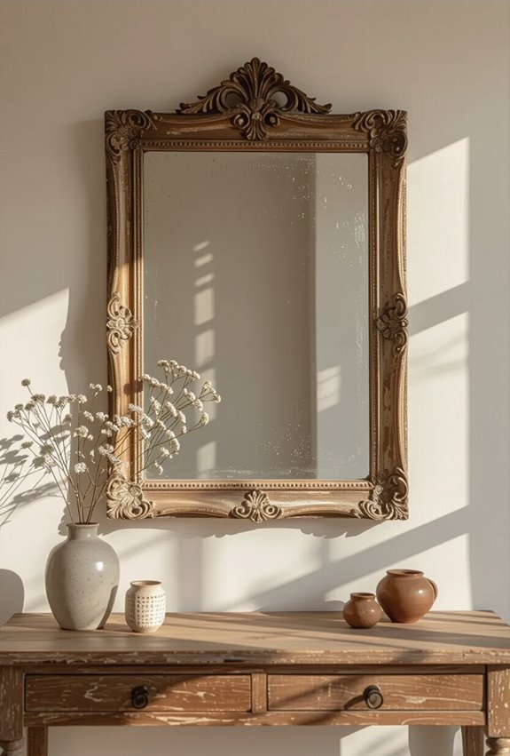 distressed vintage mirrors with patina