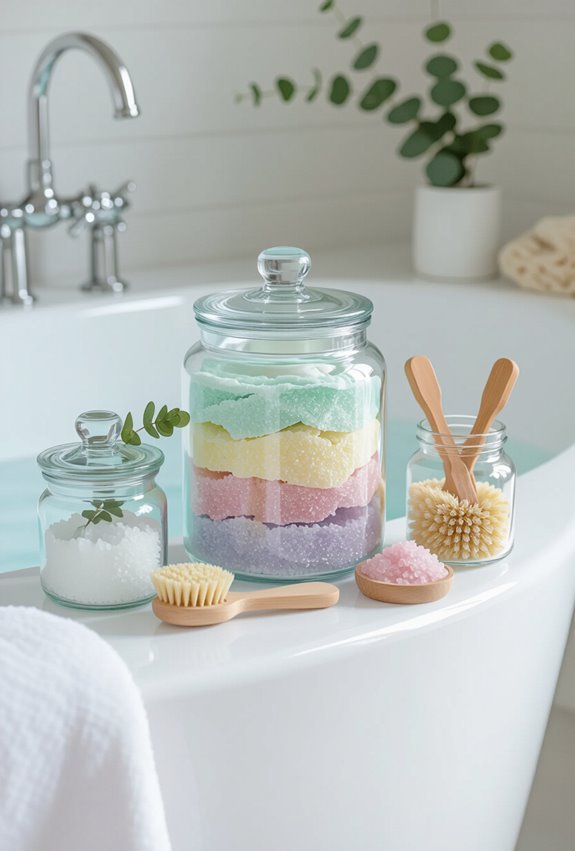 diy apothecary style bath display