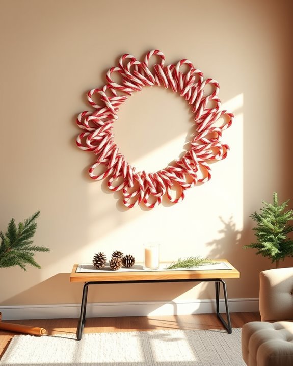 diy festive candy cane art