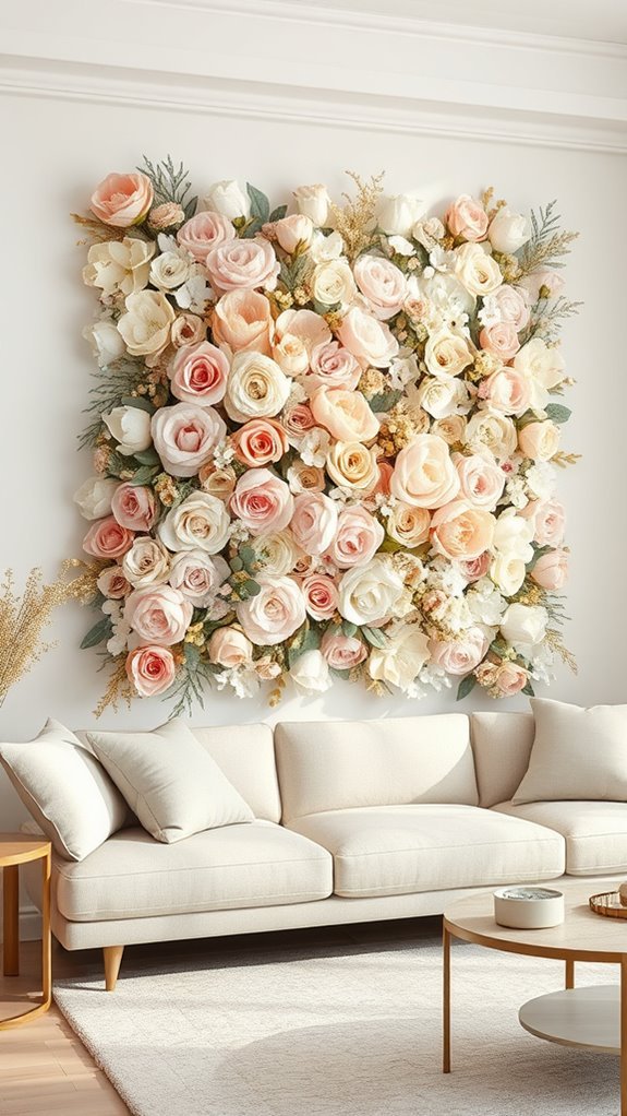 diy floral accent wall