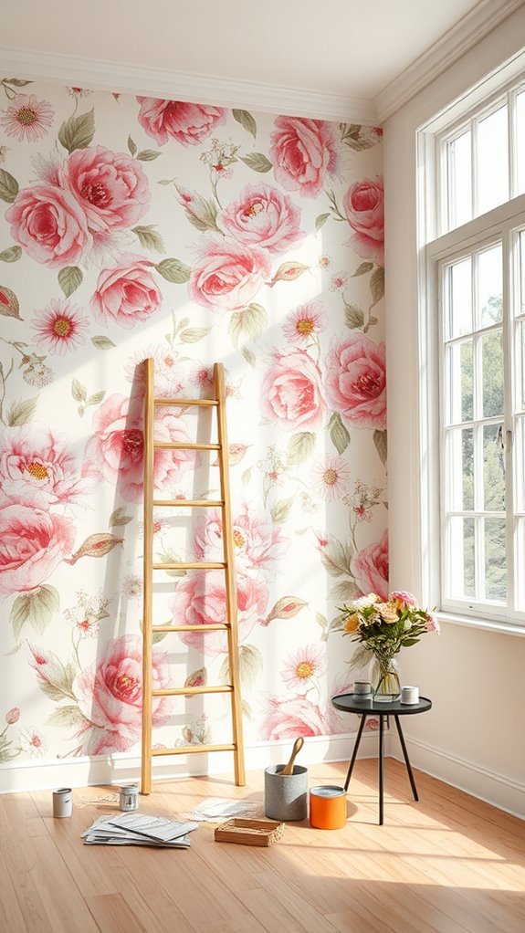 diy floral wallpaper ideas